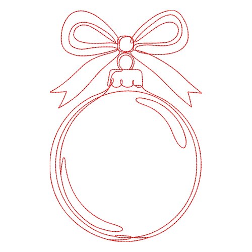 Broderie machine – boule de noël avec nœud et clochette