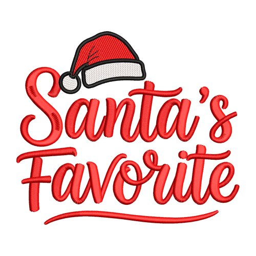 Broderie machine « santa’s favorite » – motif de noël avec bonnet de père noël