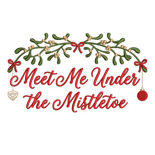 Broderie machine – « meet me under the mistletoe » avec guirlande de noël