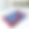 Pochette plate / papiers d'identités / serviettes hygiéniques - soie sauvage et liberty - bleu et rouge - fleurs