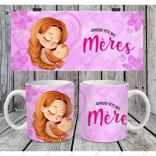 Fichier numérique pour mug design 11oz  - joyeuse fête des mères