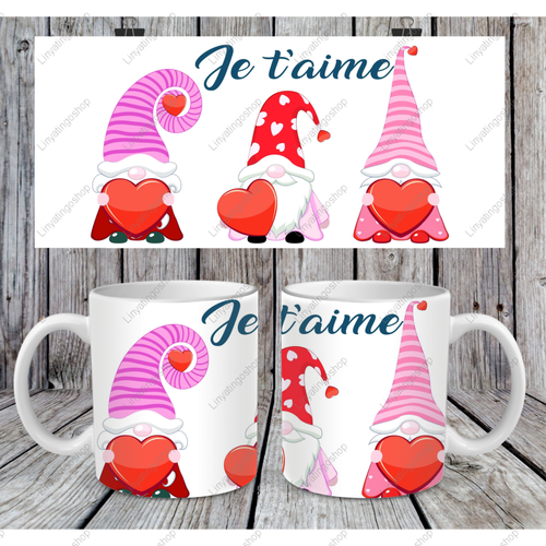 Fichier numérique pour mug design 11oz  - je t'aime