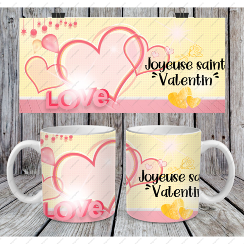 Fichier numérique pour mug design 11oz  - joyeuse saint valentin