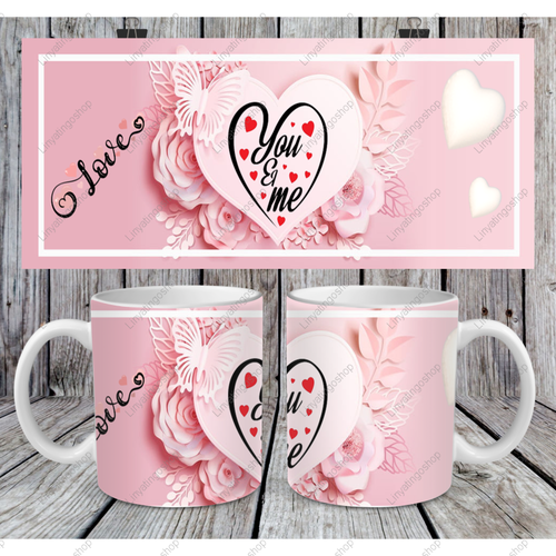 Fichier numérique pour mug design 11oz  - love you & me