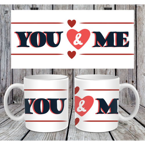 Fichier numérique pour mug design 11oz  - you & me