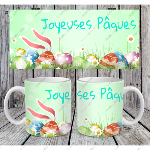 Fichier numérique pour mug design 11oz  - joyeuses pâques 4