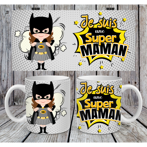 Modèle de sublimation  mug11oz  png  je suis une super  maman  super héros  design mug