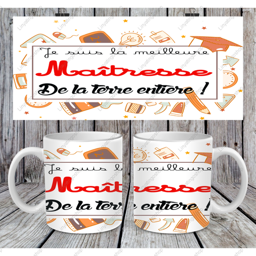 Modèle de sublimation  mug11oz  png  je suis la meilleure maîtresse de la terre entière