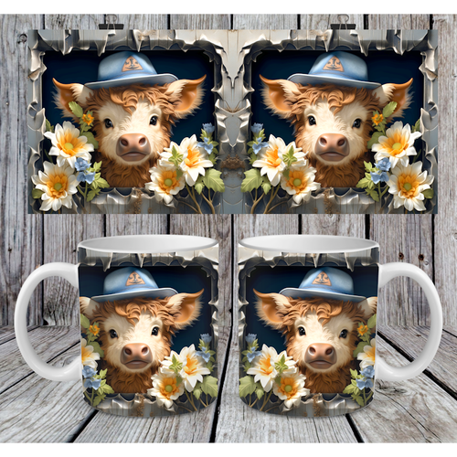 Modèle de sublimation  design template mug11oz  png animal 3d n° 2