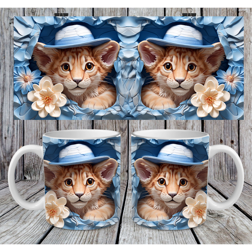 Modèle de sublimation  design template mug11oz  png animal 3d n° 7