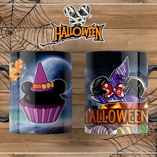 Modèle de sublimation  design template mug11oz  png  thème halloween n° 1