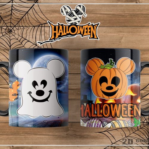 Modèle de sublimation  design template mug11oz  png  thème halloween n° 2