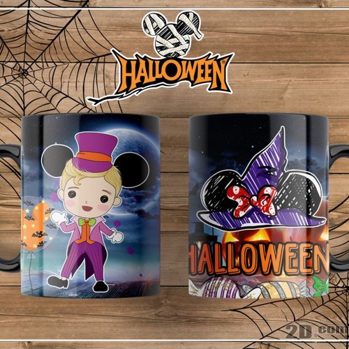 Modèle de sublimation  design template mug11oz  png  thème halloween n° 4
