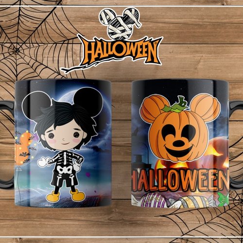 Modèle de sublimation  design template mug11oz  png  thème halloween n° 5