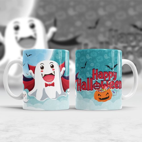 Modèle de sublimation  design template mug11oz  png  thème happy halloween n° 4