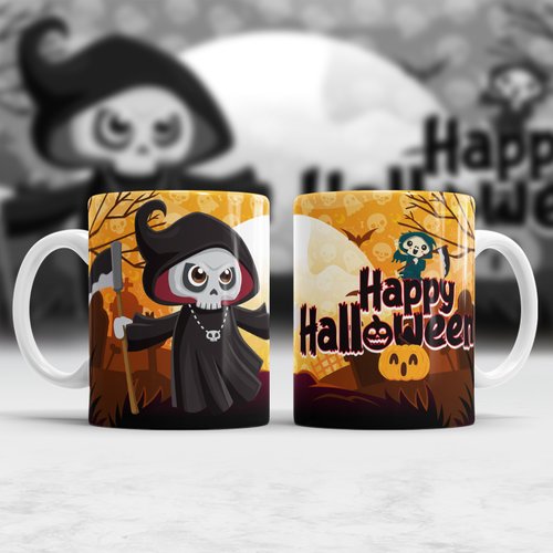 Modèle de sublimation  design template mug11oz  png  thème happy halloween n° 5