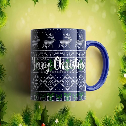 Modèle de sublimation  design template mug11oz  png  merry christmas 3