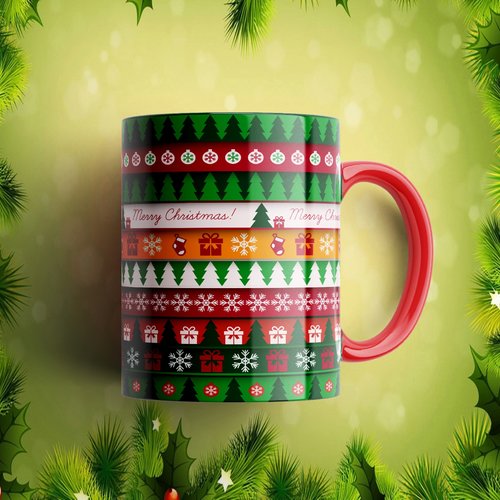 Modèle de sublimation  design template mug11oz  png  merry christmas 5