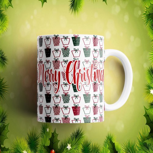 Modèle de sublimation  design template mug11oz  png  merry christmas 7