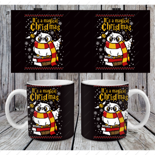 Modèle de sublimation  design template mug11oz  png  it's a magical christmas