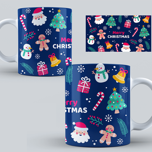 Modèle de sublimation  design template mug11oz  png  merry christmas décoration de noël 3