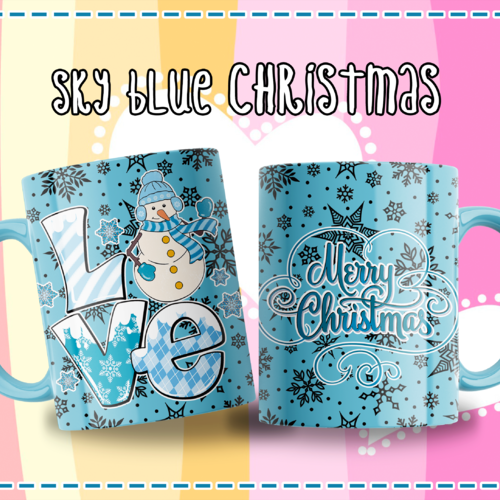 Modèle de sublimation  design template mug11oz  png  merry christmas love bonhomme de neige