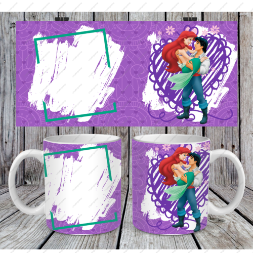 Modèle de sublimation  design template mug11oz  png thème  saint valentin princesse  prince