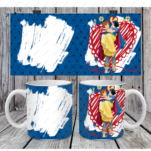 Modèle de sublimation  design template mug11oz  png thème  saint valentin princesse  prince n° 2