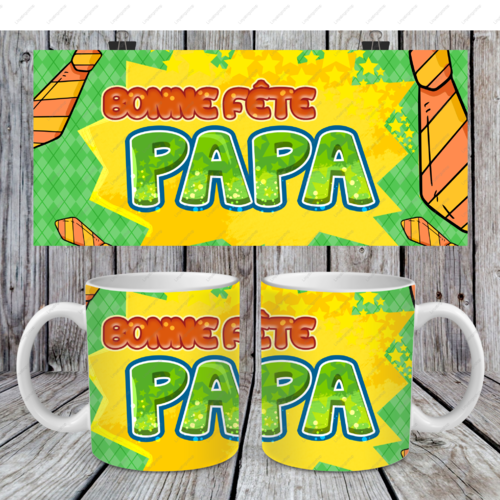 Modèle de sublimation  design template mug11oz  png thème  fête des pères  papa / bonne fête papa