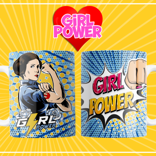 Modèle de sublimation  design template mug11oz  png thème  girl power n° 12