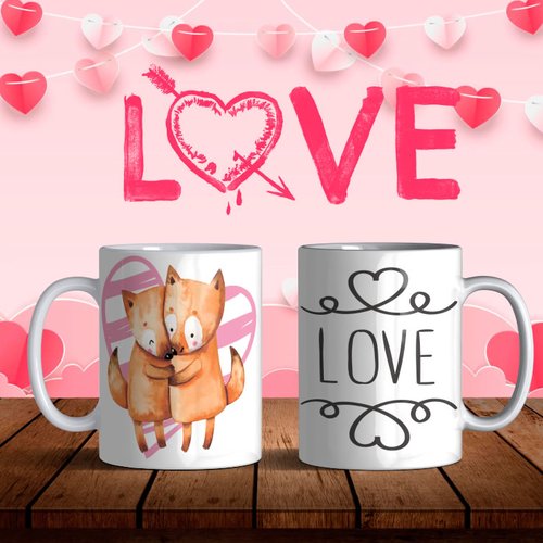 Modèle de sublimation  design template mug11oz  png thème  saint valentin love n° 4