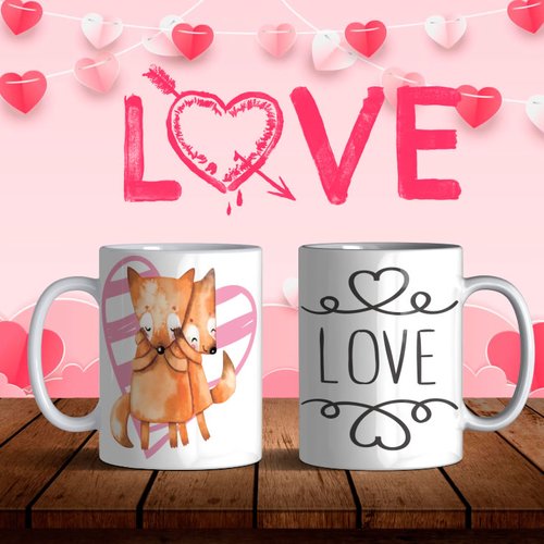 Modèle de sublimation  design template mug11oz  png thème  saint valentin love n° 5