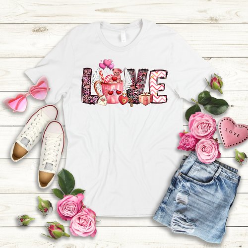 Modèle de sublimation dtg dtf t shirts  et plus encore  design template  png thème  saint valentin love