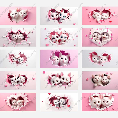 25 modèles  de tasses mugs designs sublimation thème chats love format png