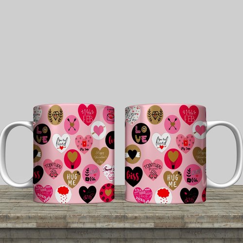 Modèle de sublimation  design template mug11oz  png thème  love n°2