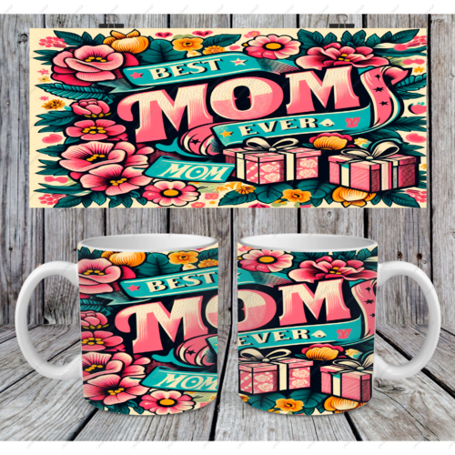 Modèle de sublimation  design template mug11oz  png thème best mom ever