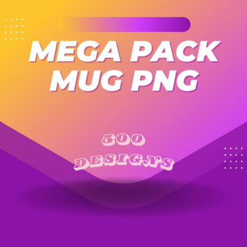 Mega pack designs png mug 11 oz 500 designs mélange de thème pack n°1