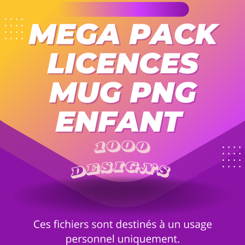 Mega pack designs licences enfant  png mug 11 oz 1000 designs  pack n°3