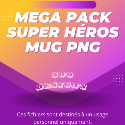 Mega pack designs super heros png mug 11 oz 500 designs  pack n°4