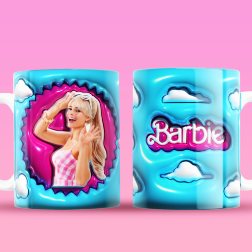 Pack 5 designs png pour mug 11 oz  thème barbie