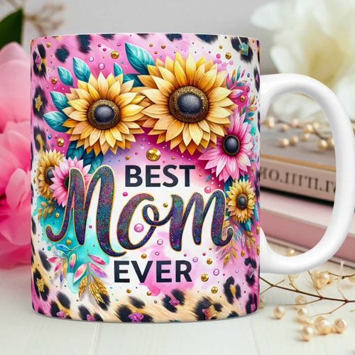 Design fête des mères png mug 11 oz best mom ever 4