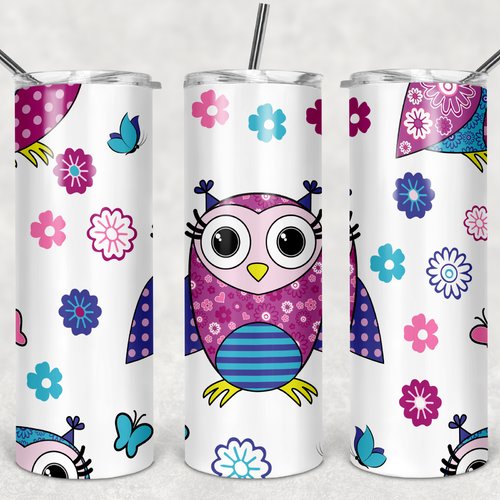 Pack 6 designs tumbler sublimation 20 oz thème hibou