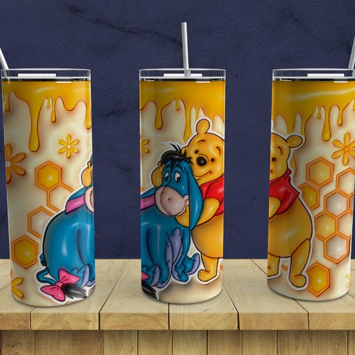 Pack 9 designs tumbler sublimation 20 oz thème winnie