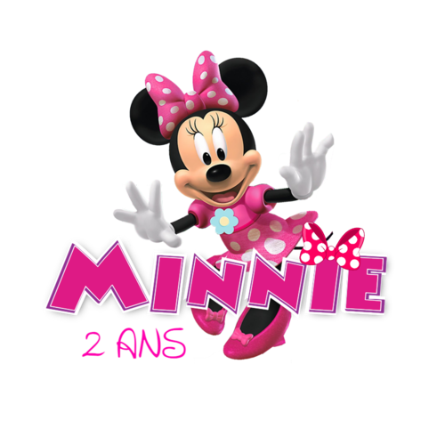 Logo personnalisé minnie avec votre texte, prénom , nom, age