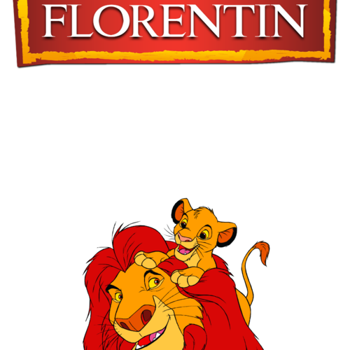 Logo personnalisé le roi lion avec votre texte, prénom , nom, age