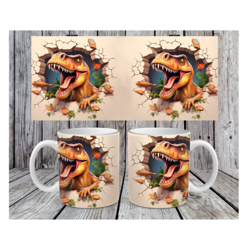 Design pour mug 11oz png sublimation, dinosaure 3d