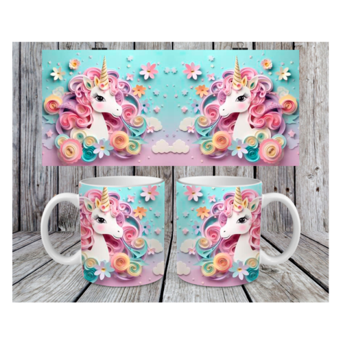 Design pour mug 11oz png sublimation, licorne