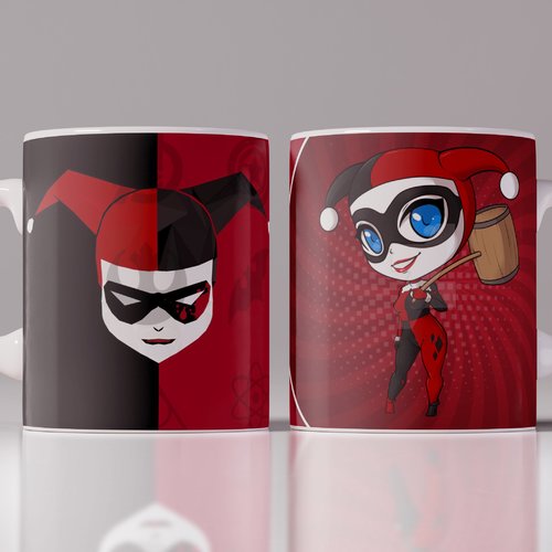 Pack 2 designs png 11 oz mug   - batman harley quinn