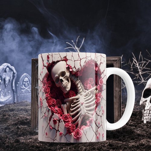Pack 26 designs  mug png 11oz - thème saint valentin squelettes