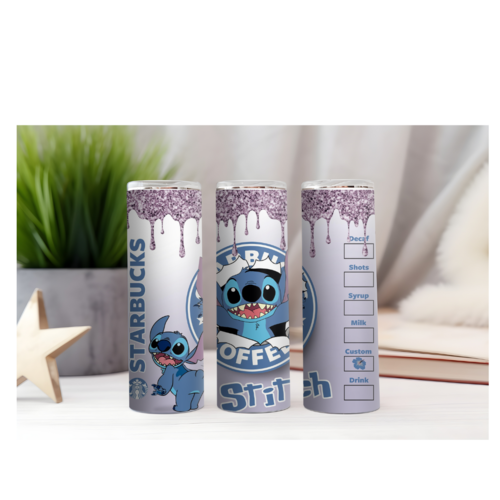 Design tumbler gobelet  png starbucks stitch